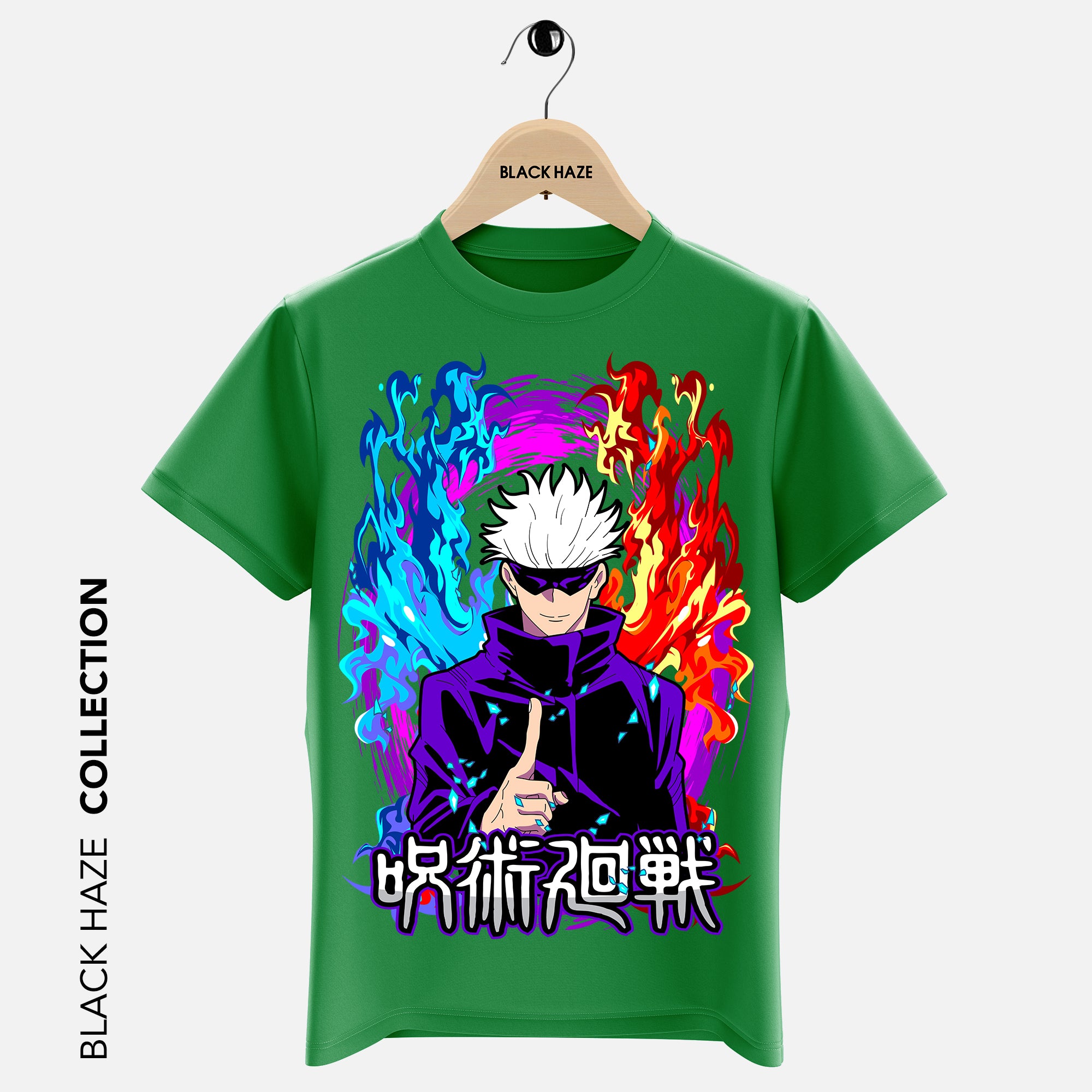 JUJUTSU KAISEN  SATORU GOJO Velvet T-Shirt By BLACK HAZE image 1