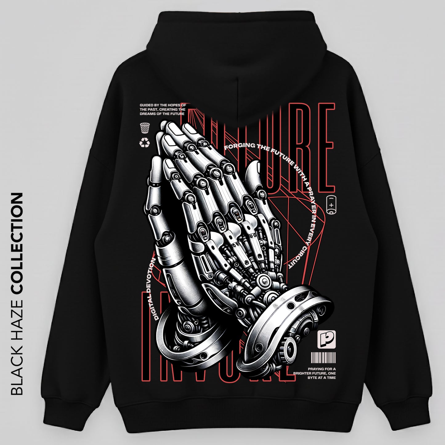 Robot Hand Oversize Capuche 100% Coton By BLACK HAZE image 0