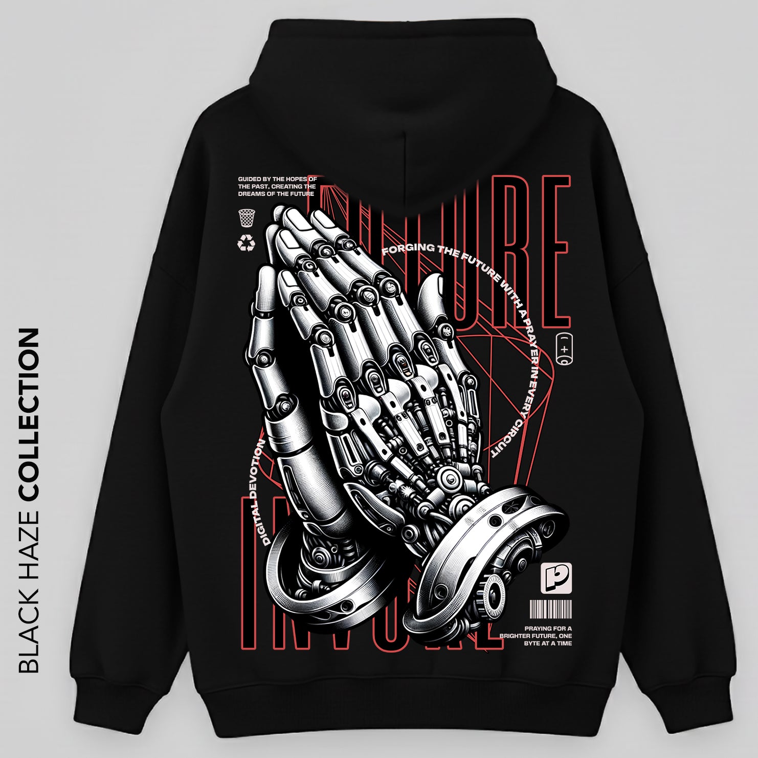 Robot Hand Oversize Capuche 100% Coton By BLACK HAZE image 0