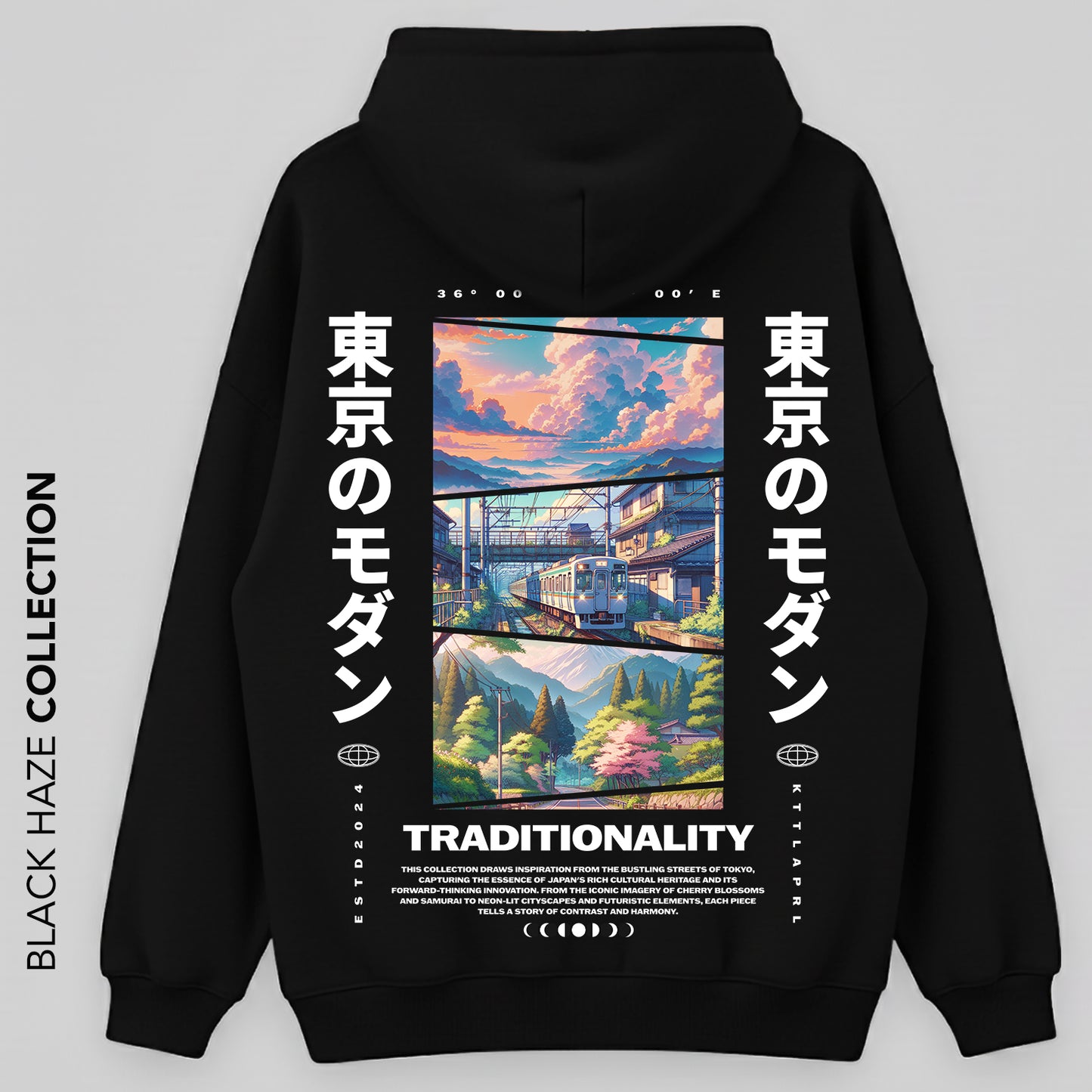 Japan View Oversize Capuche 100% Coton By BLACK HAZE image 0