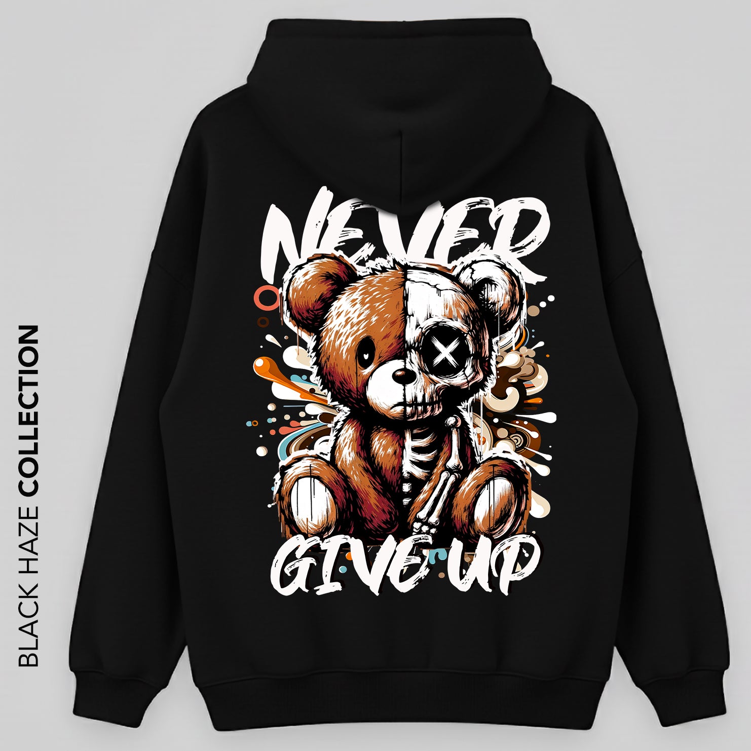 Never Give Up Oversize Capuche 100% Coton By BLACK HAZE image 0