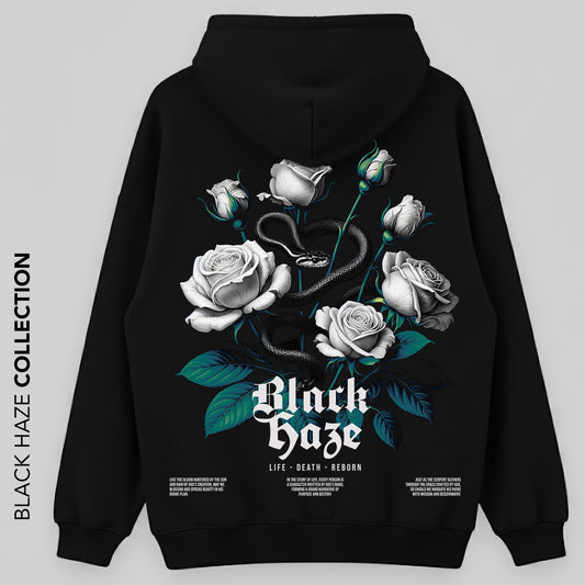 White Flowers H Oversize Capuche 100% Coton By BLACK HAZE image 0