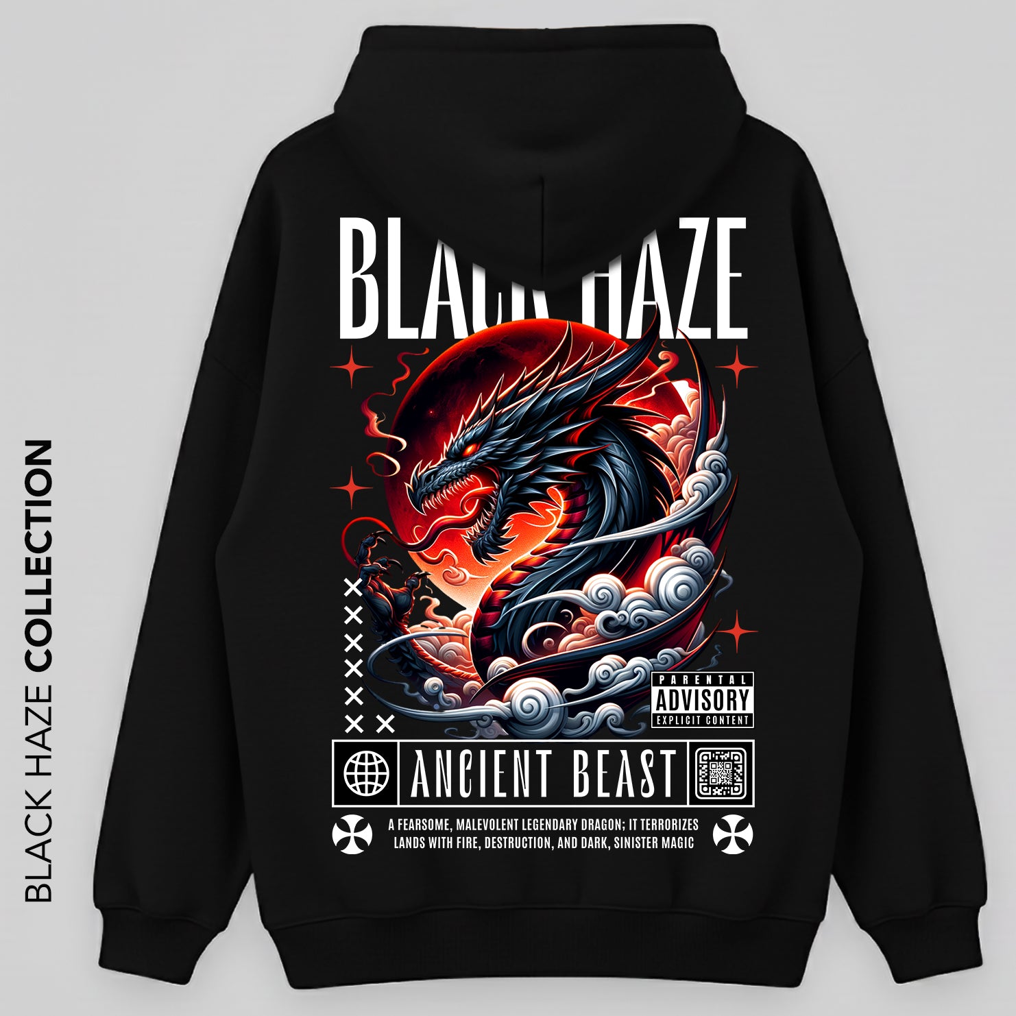 Dragonfire Oversize Capuche 100% Coton By BLACK HAZE image 0