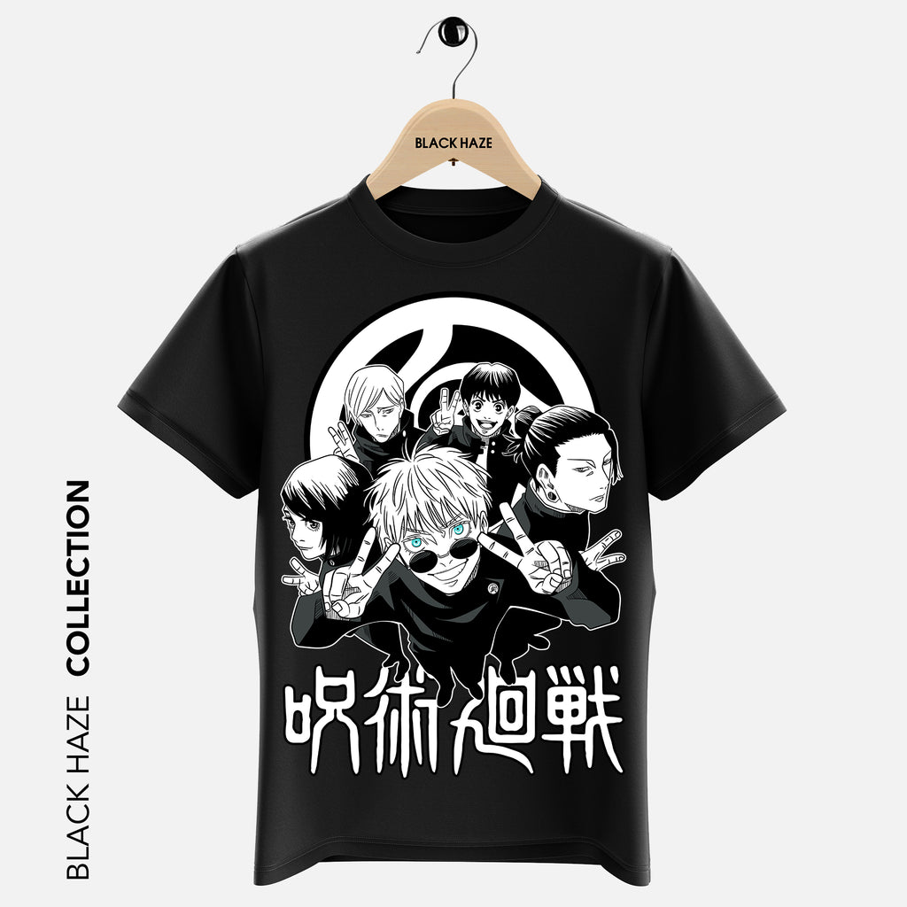 JUJUTSU KAISEN BW T-Shirt By BLACK HAZE image 1
