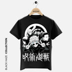 JUJUTSU KAISEN BW T-Shirt By BLACK HAZE image 1