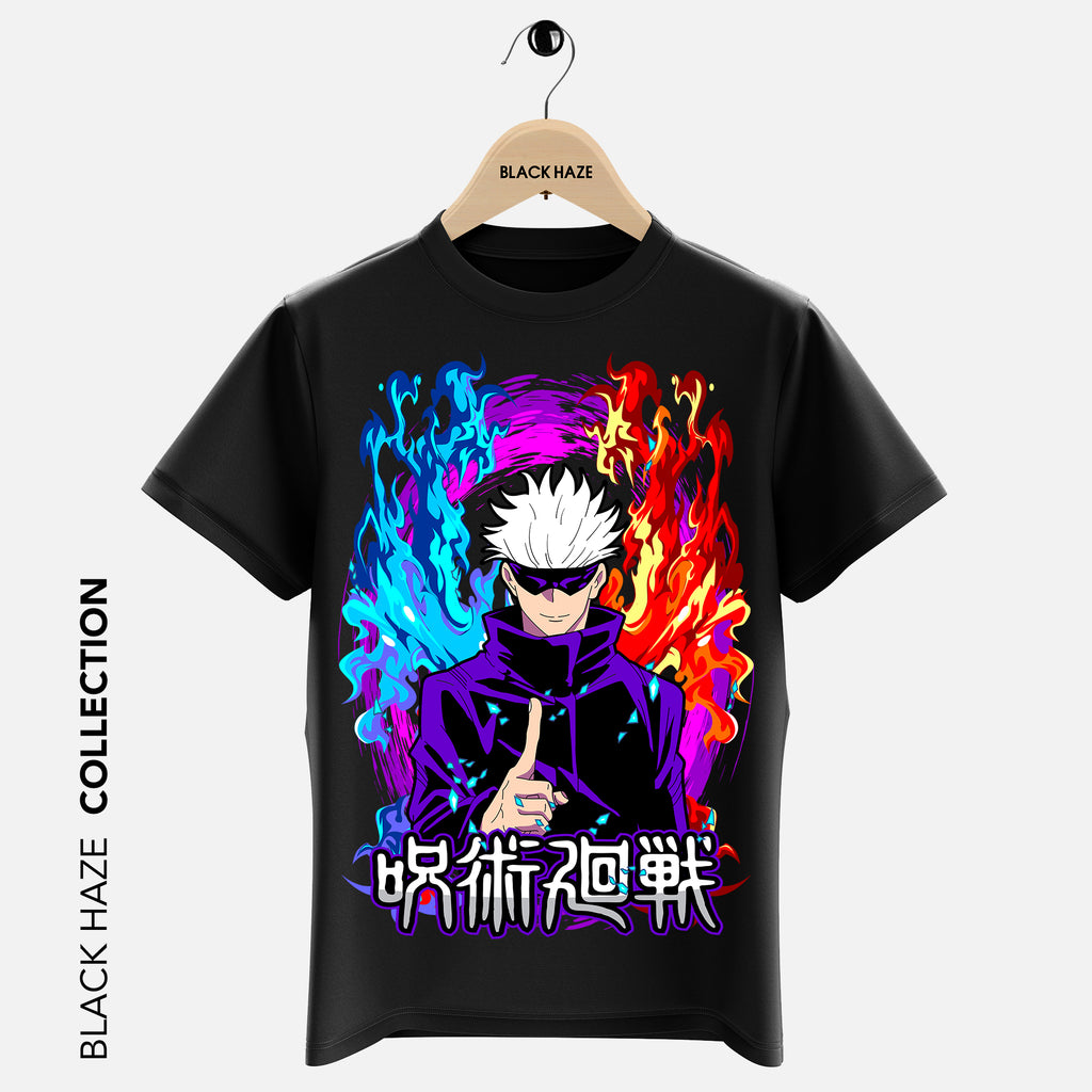 JUJUTSU KAISEN  SATORU GOJO Velvet T-Shirt By BLACK HAZE image 0