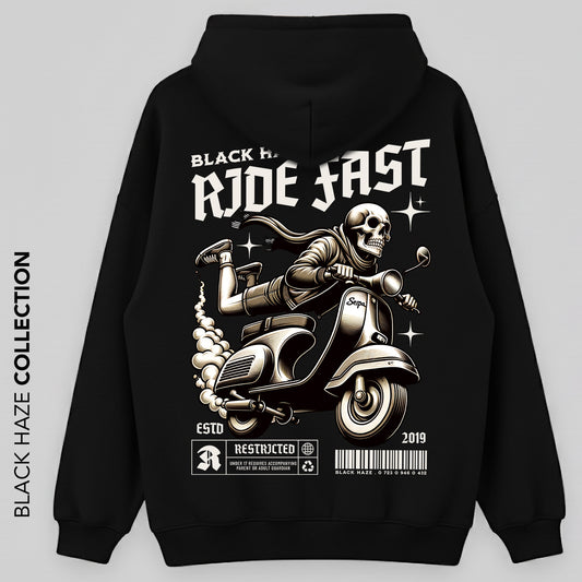 Ride Fast Oversize Capuche 100% Coton By BLACK HAZE image 0