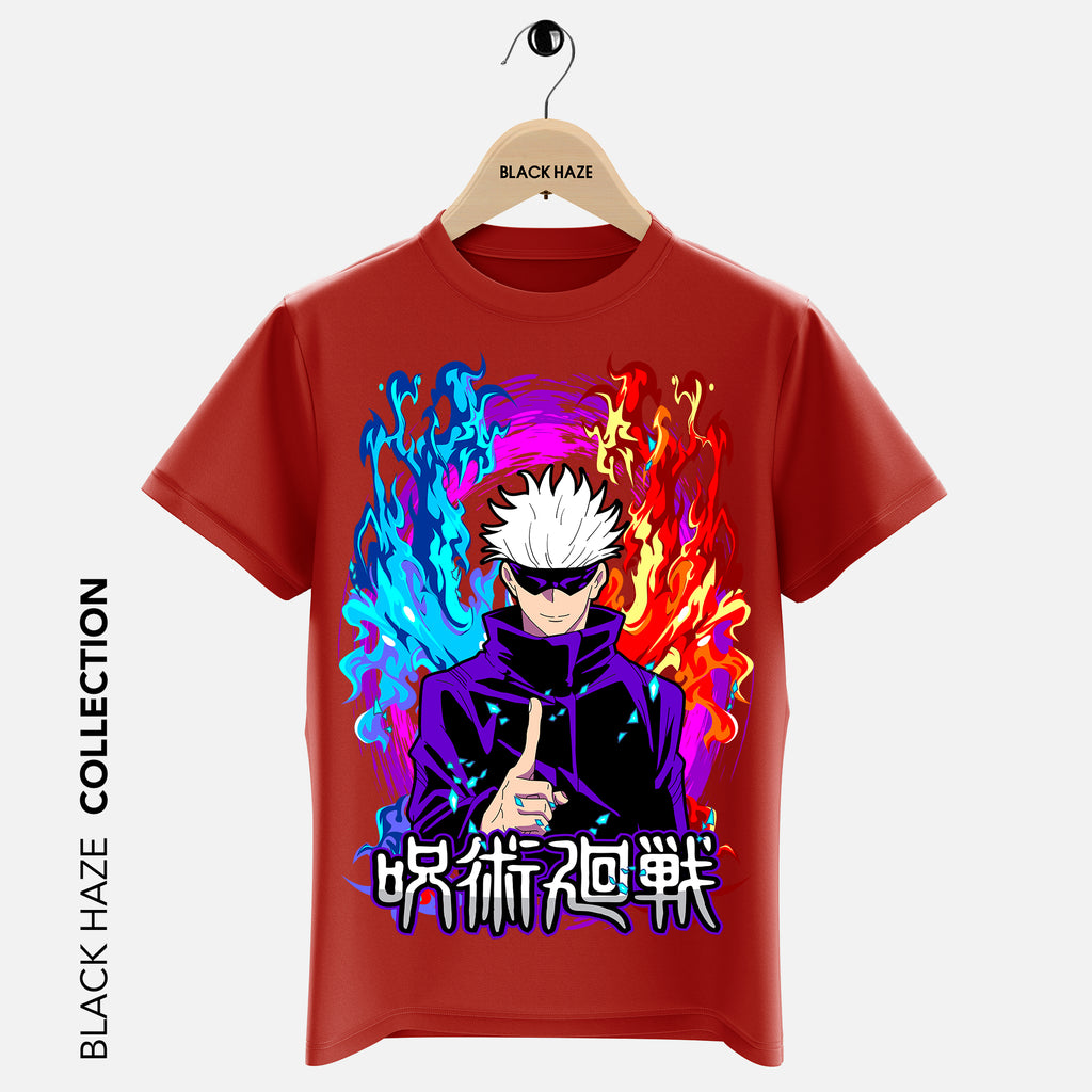 JUJUTSU KAISEN  SATORU GOJO Velvet T-Shirt By BLACK HAZE image 3