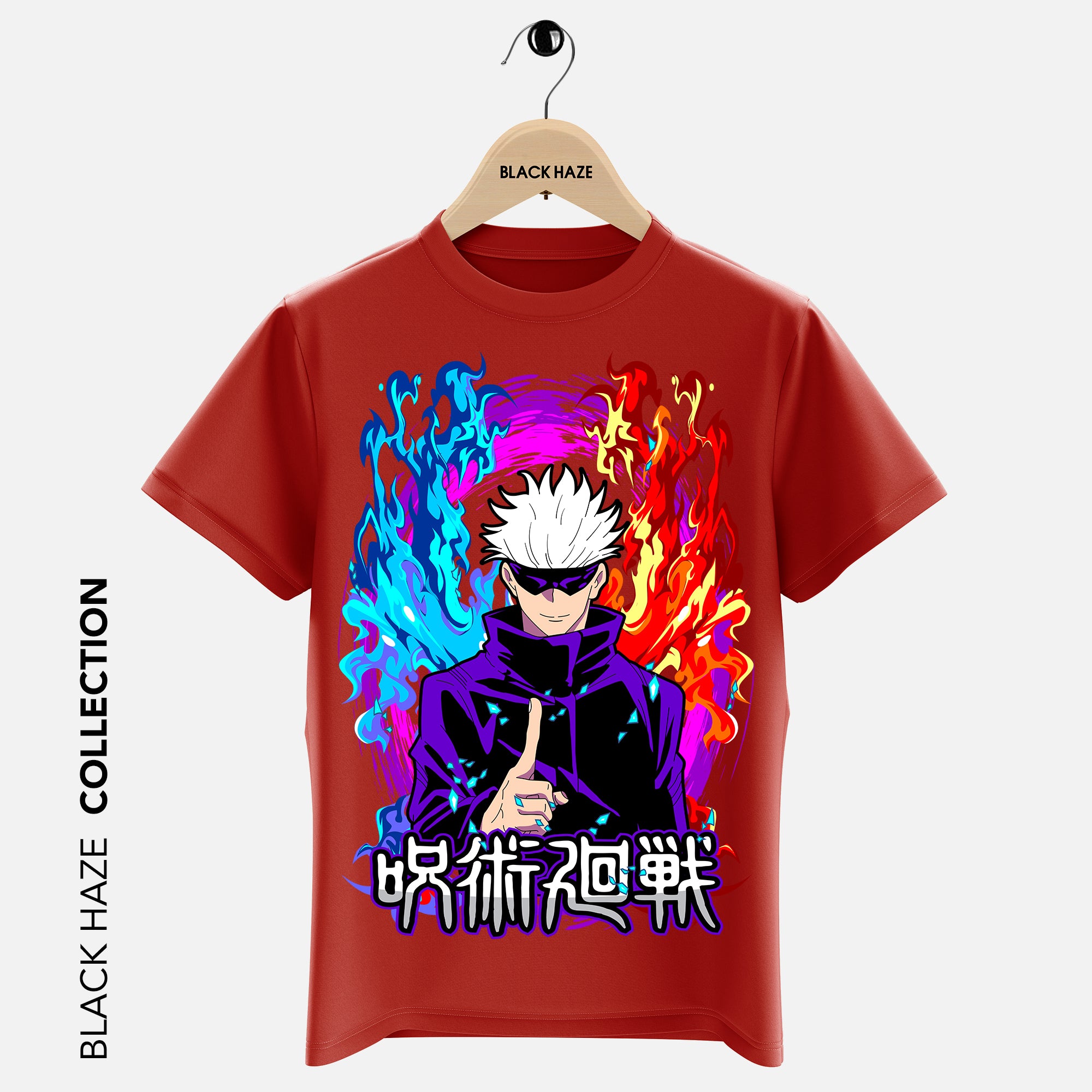 JUJUTSU KAISEN  SATORU GOJO Velvet T-Shirt By BLACK HAZE image 3