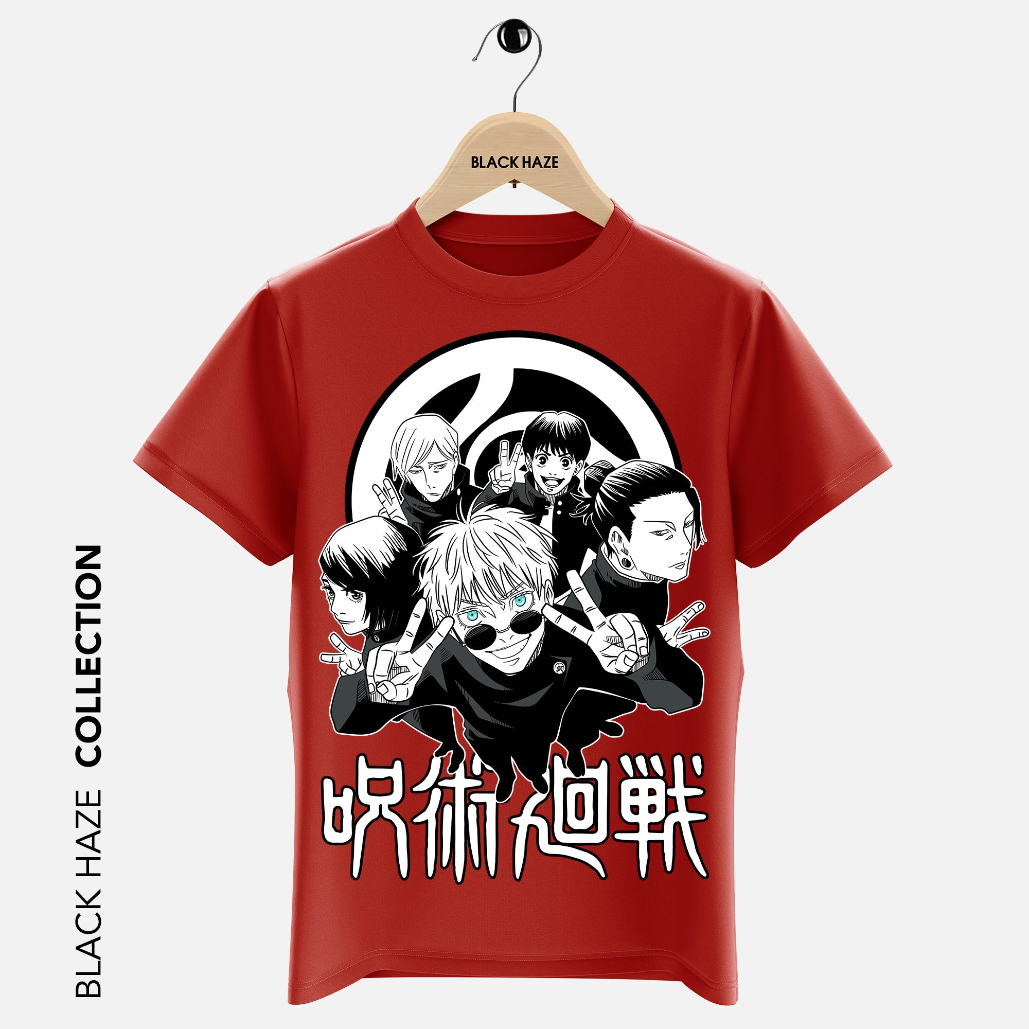 JUJUTSU KAISEN BW T-Shirt By BLACK HAZE image 4