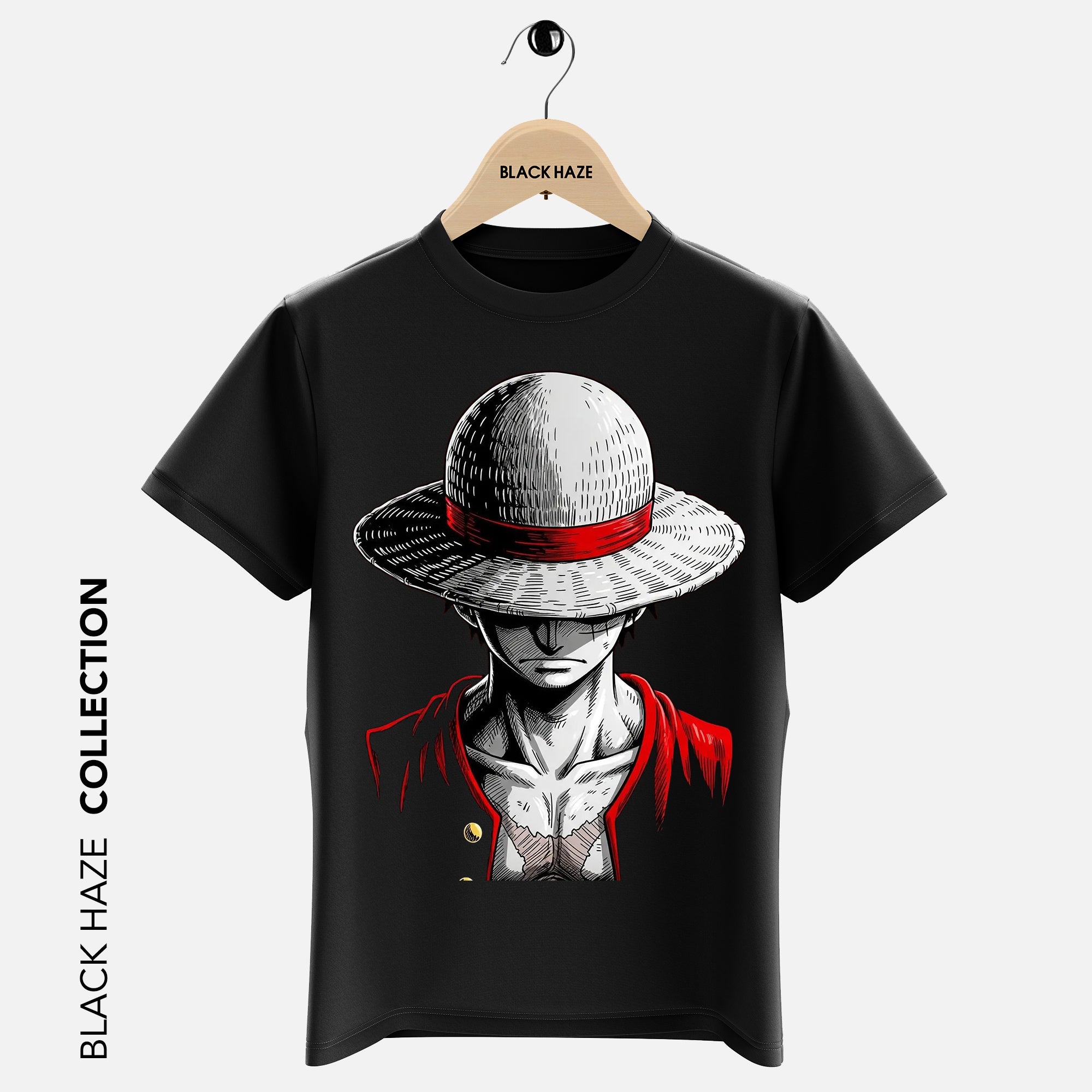 Luffy Abstract Red T-Shirt By BLACK HAZE image 0