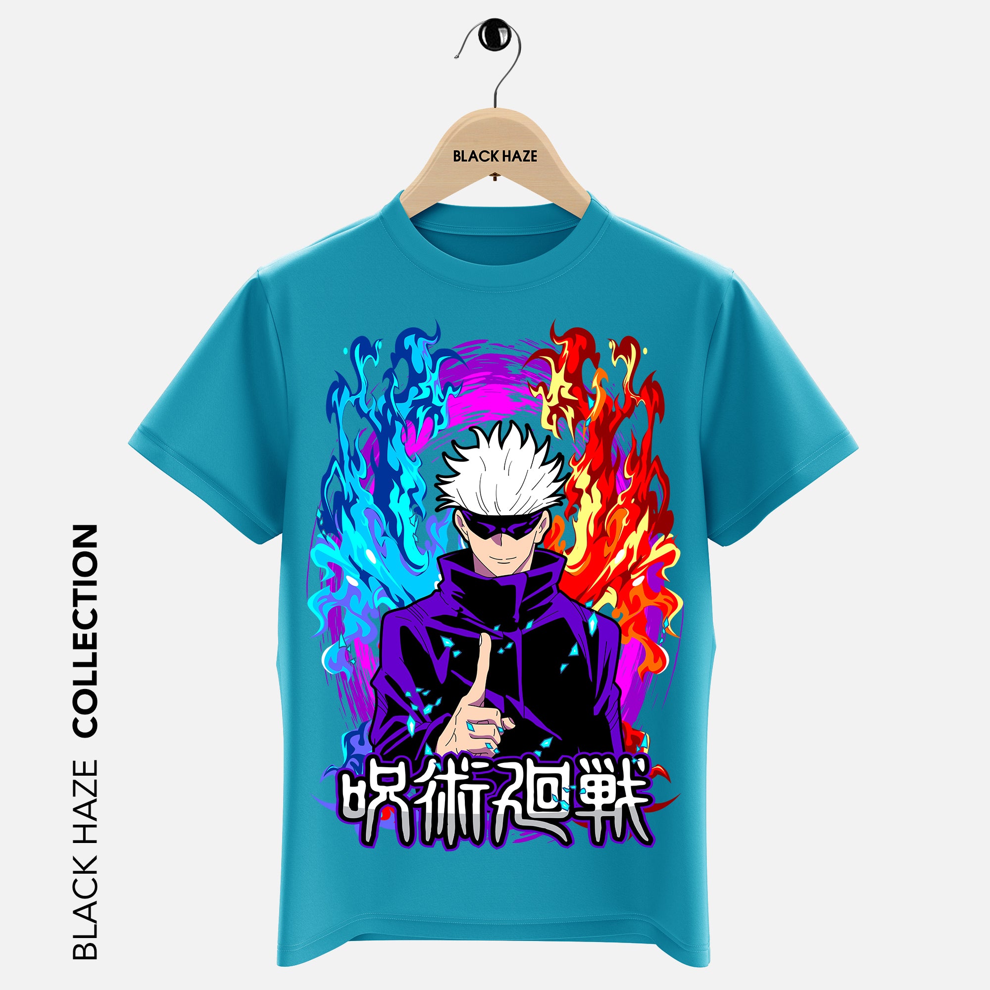 JUJUTSU KAISEN  SATORU GOJO Velvet T-Shirt By BLACK HAZE image 5