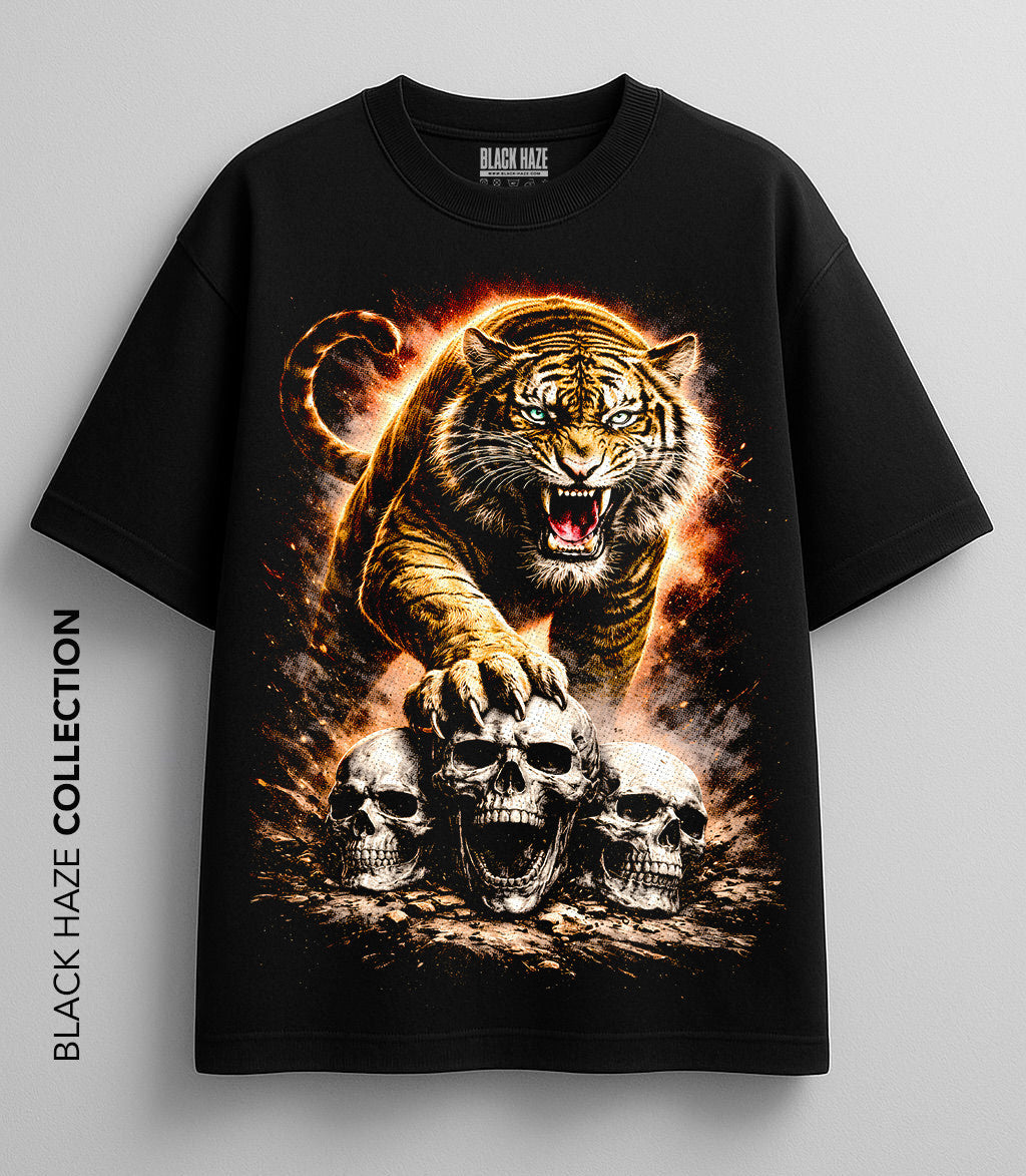 Tiger Skulls T-Shirt by BLACK HAZE